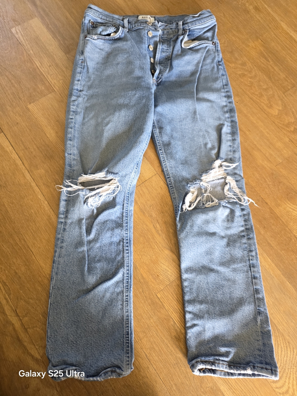 Agolde Riley Light Blue Denim Jeans